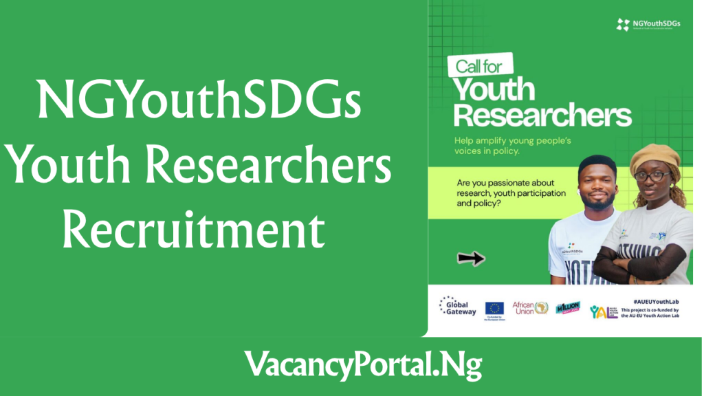 NGYouthSDGs Youth Researchers Recruitment 2026 | Apply Now NGYouthSDGs Youth Researchers Recruitment