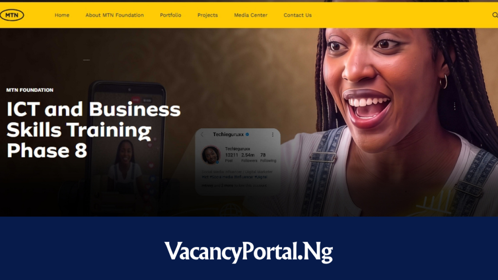 MTN ICT and Business Skills Training Programme 2026 | Up to ₦1 Million Grant MTN ICT and Business Skills Training Programme